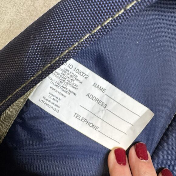 L.L. Bean Deluxe Book Pack Backpack Navy 37L 103372 Camp Ozark Logo - Picture 11 of 14